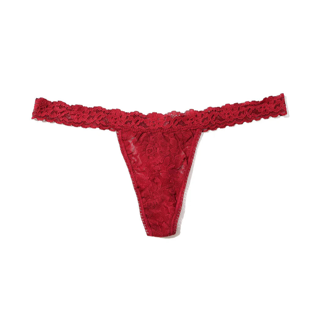 HANKY PANKY SIGNATURE LACE G-STRING - WILD BERRIES RED