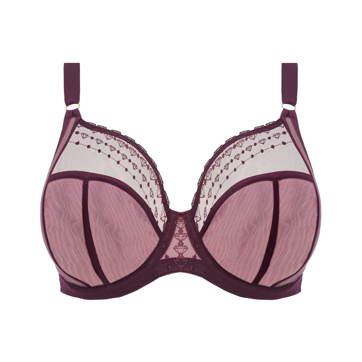 ELOMI MATILDA PLUNGE BRA - WINE DIAMOND