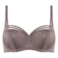 MARLIES DEKKERS DAME DE PARIS PADDED BALCONY BRA - PLUM TRUFFLE BROWN