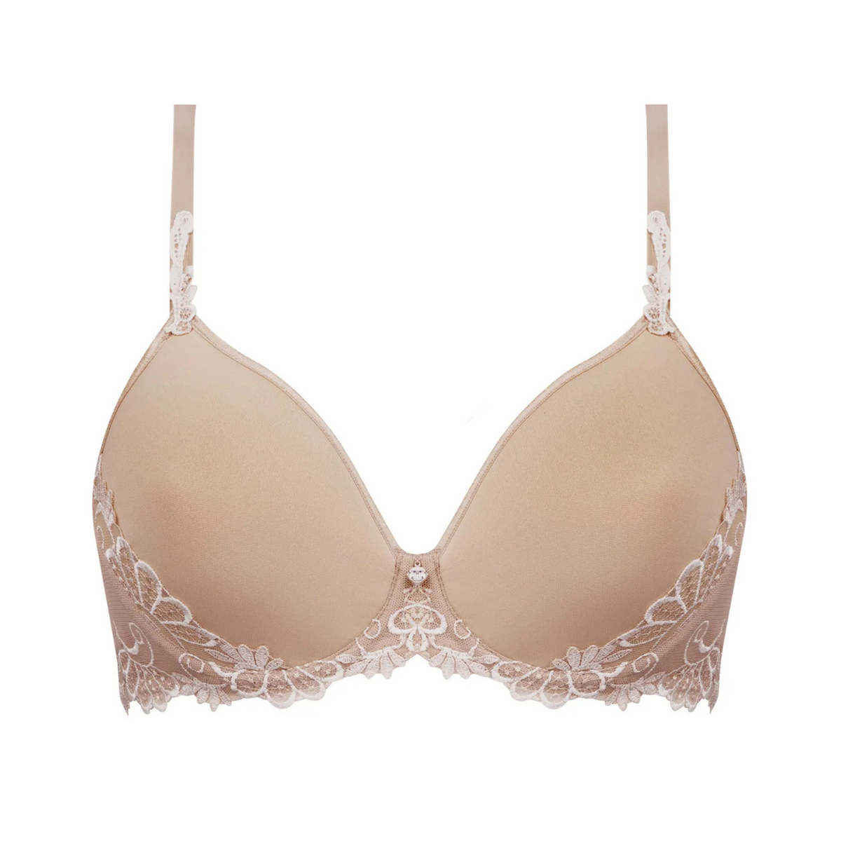 LISE CHARMEL DRESSING FLORAL 3D SPACER PLUNGE BRA - AMBRE NACRE