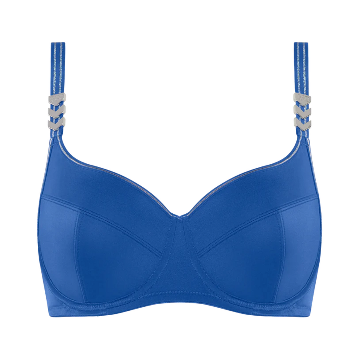 MARLIES DEKKERS UNPADDED BALCONY BRA - BLUE AND SILVER