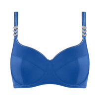 MARLIES DEKKERS UNPADDED BALCONY BRA - BLUE AND SILVER