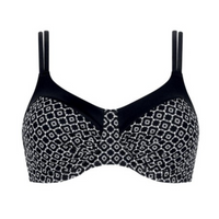 AMOENA AYON NON WIRED BIKINI TOP - BLACK/WHITE