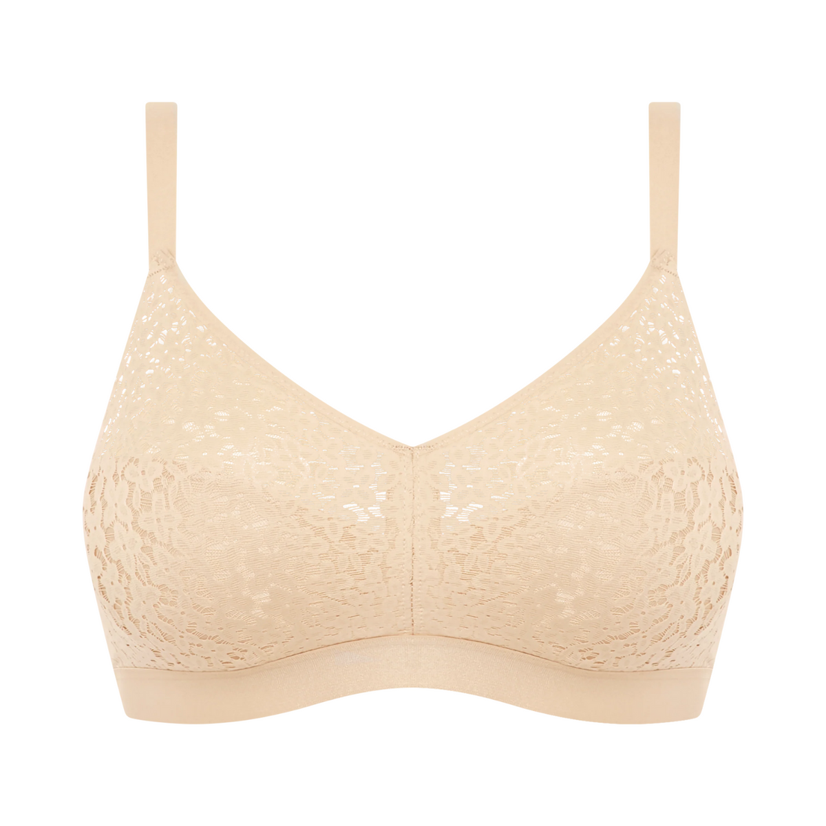 CHANTELLE NORAH COMFORT LACE FULL SUPPORT WIRELESS BRA - NUDE BLUSH