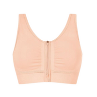 AMOENA EMILIA COMFORT WIRE FREE FRONT CLOSURE MASTECTOMY BRA - BLUSH