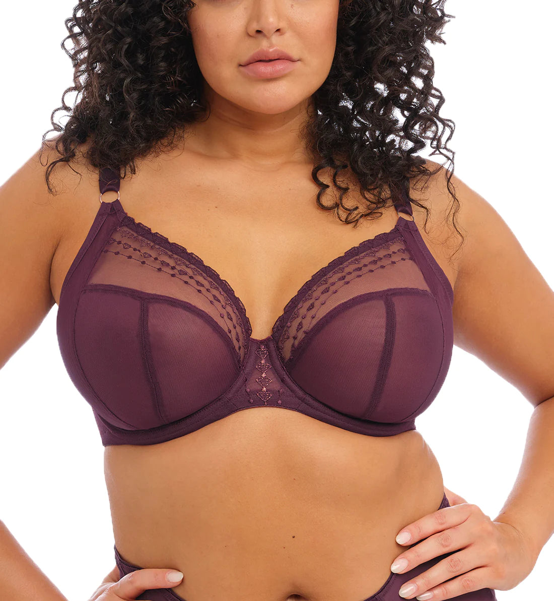 ELOMI MATILDA PLUNGE BRA - WINE DIAMOND