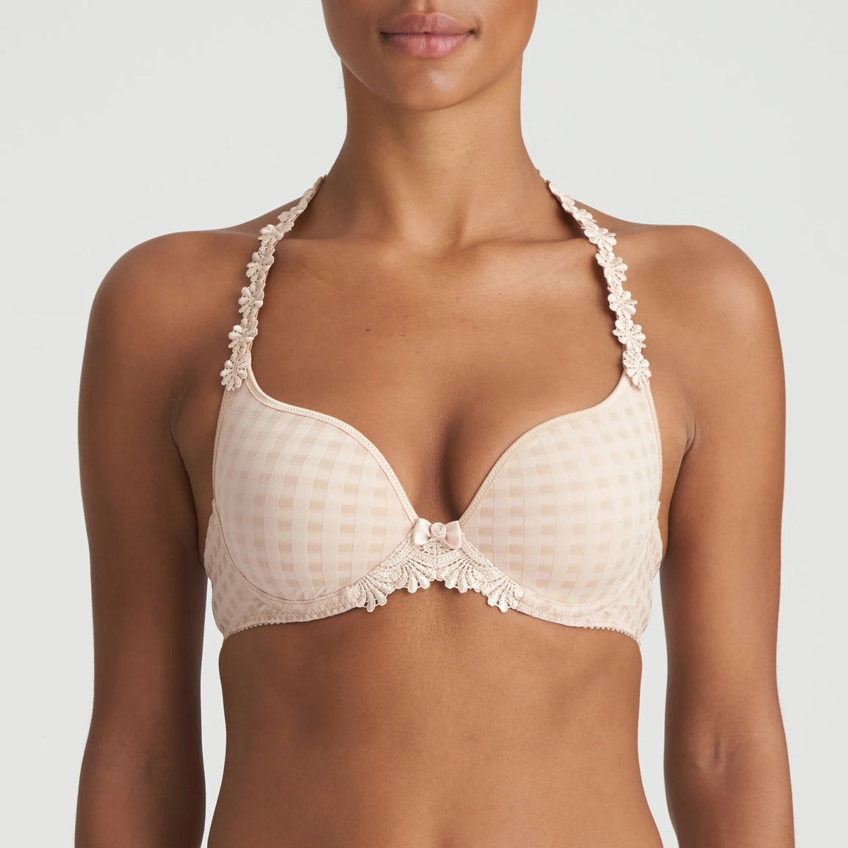 MARIE JO AVERO PADDED HEART SHAPED BRA - CAFFE LATTE