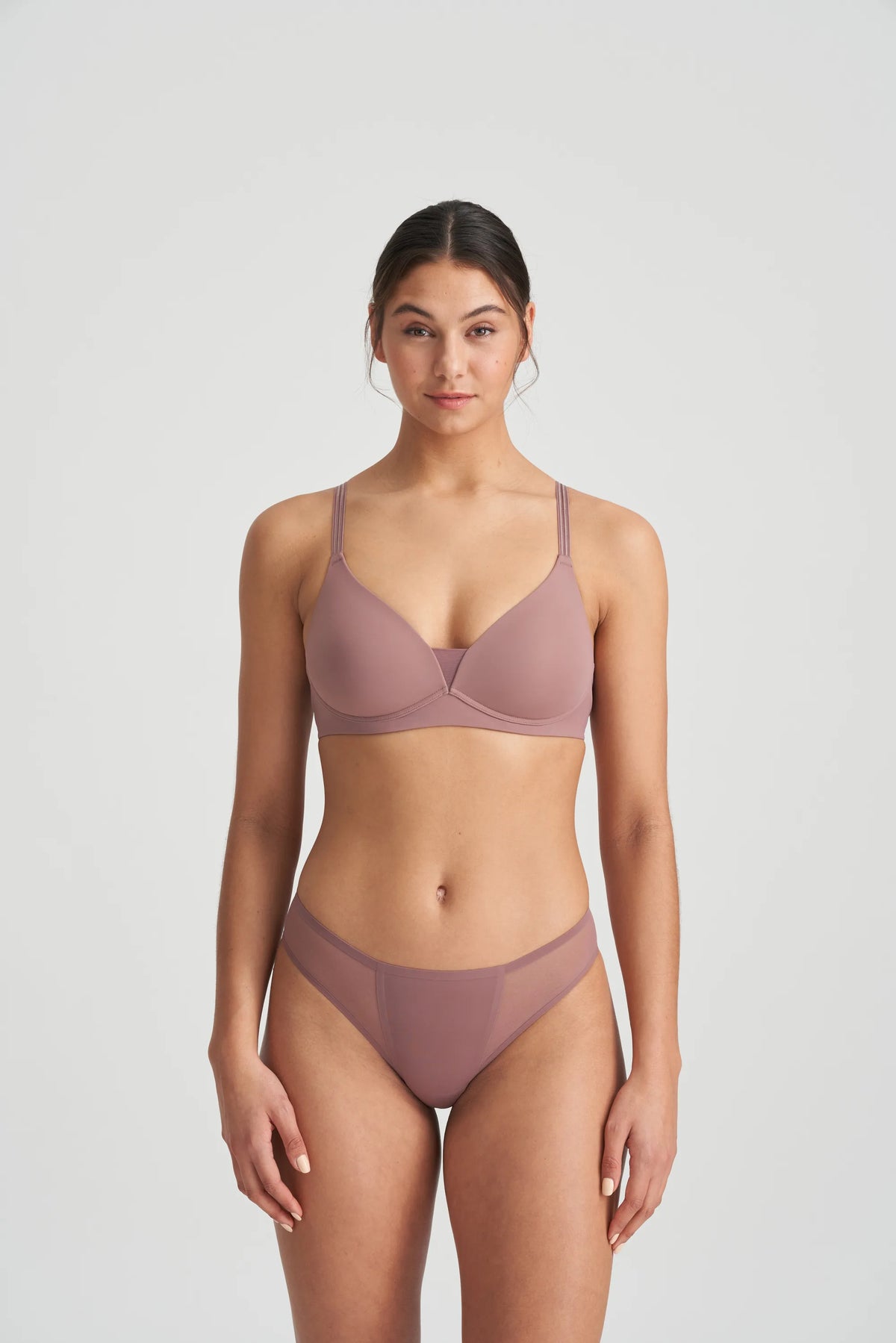 MARIE JO LOUIE FULL CUP BRA WIRELESS - SATIN TAUPE