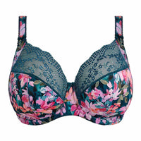 ELOMI LUCIE STRETCH PLUNGE BRA - TEAL FLORAL