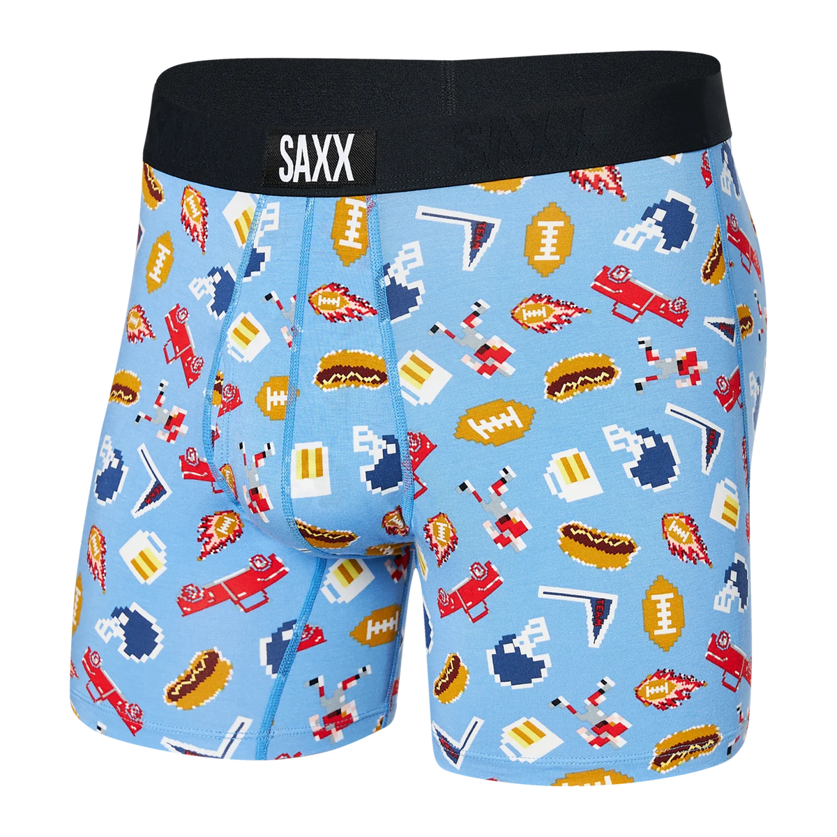 SAXX ULTRA SUPER SOFT BOXER BRIEF FLY - FOOTBALL GAMER/BLUE