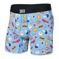 SAXX ULTRA SUPER SOFT BOXER BRIEF FLY - FOOTBALL GAMER/BLUE