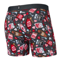 SAXX DROPTEMP COOLING COTTON BOXER BRIEF FLY - NO TELL MOTEL/GRAPHITE