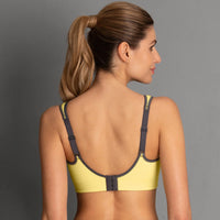 ANITA AIR CONTROL SPORTS BRA WITH PADDED CUPS - YELLOW/ANTHRACITE